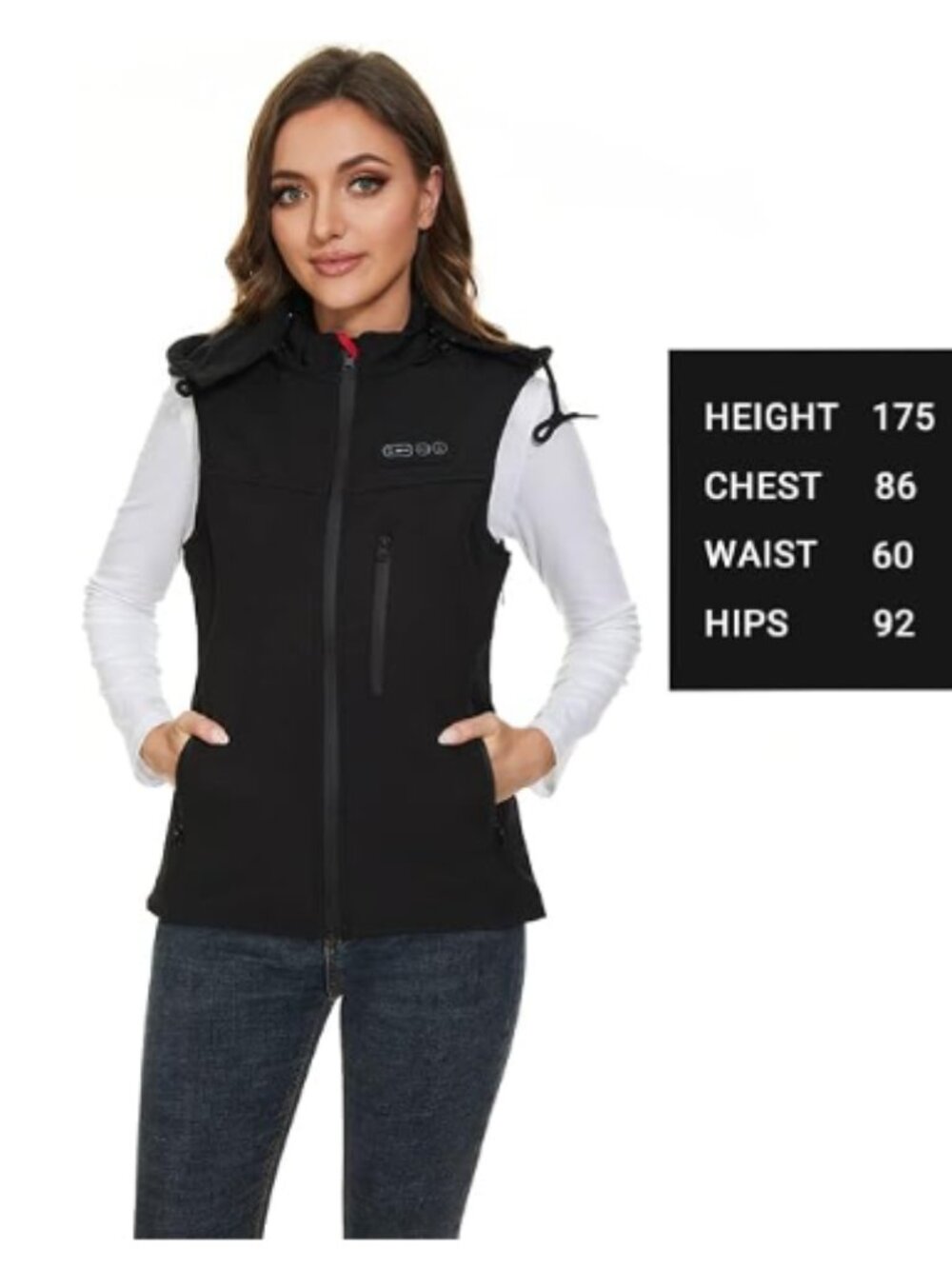 7.4V Fleece Heated Vest with Heating Hood Heated Hoodie for Women